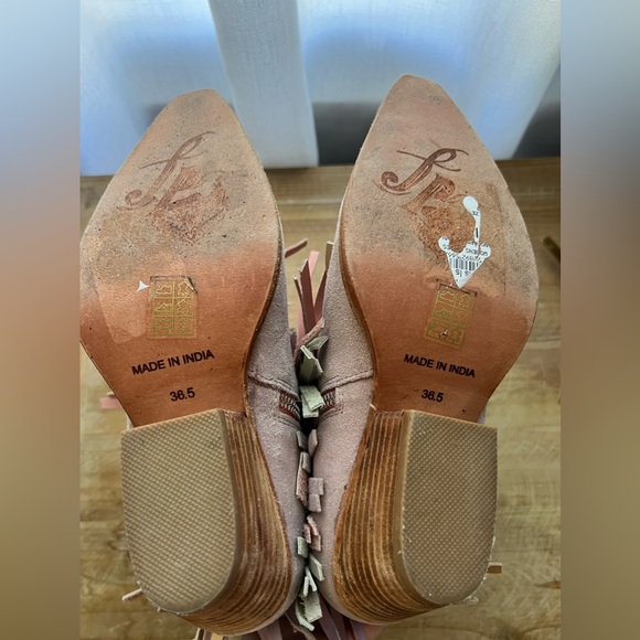 Free People Lawless Fringe Suede Western Boot in Pink Multi - Picture 6 of 11